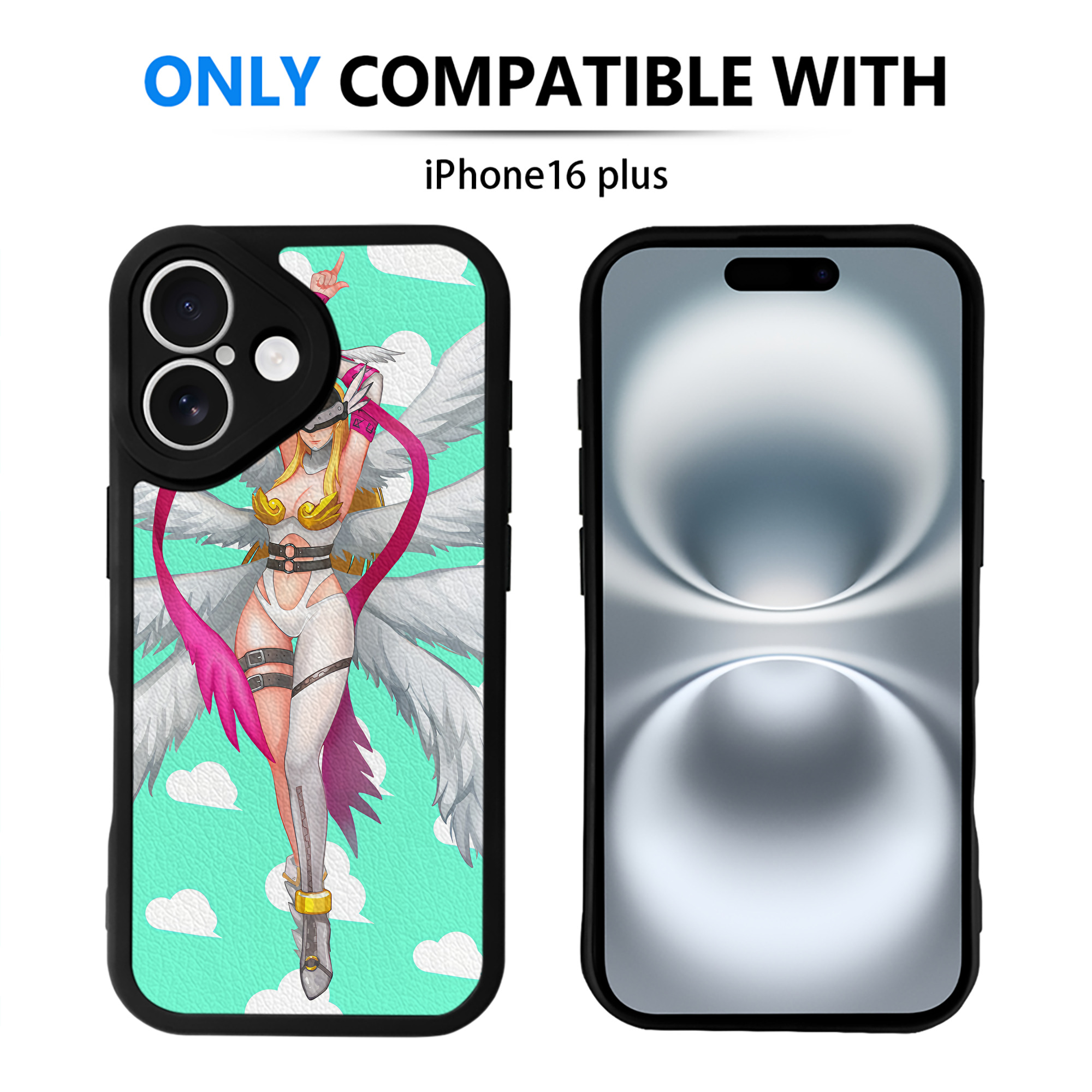 （画像用） Digimon デジタルモンスター/デジモン 【iPhone 16シリーズ対応】シリコンスマホケース（レザー調） 材質：シリコン